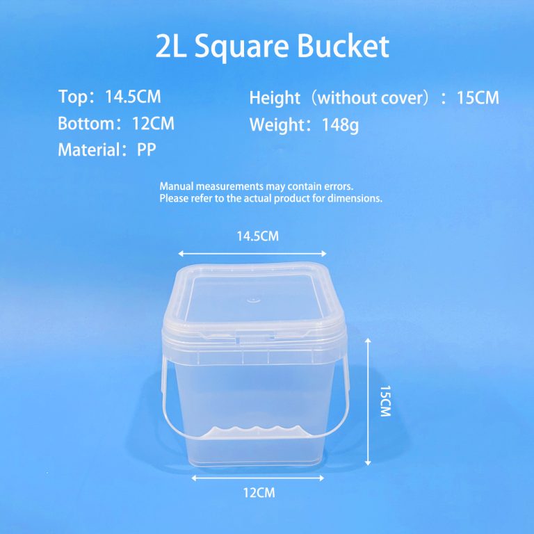2L Square Plastic Bucket