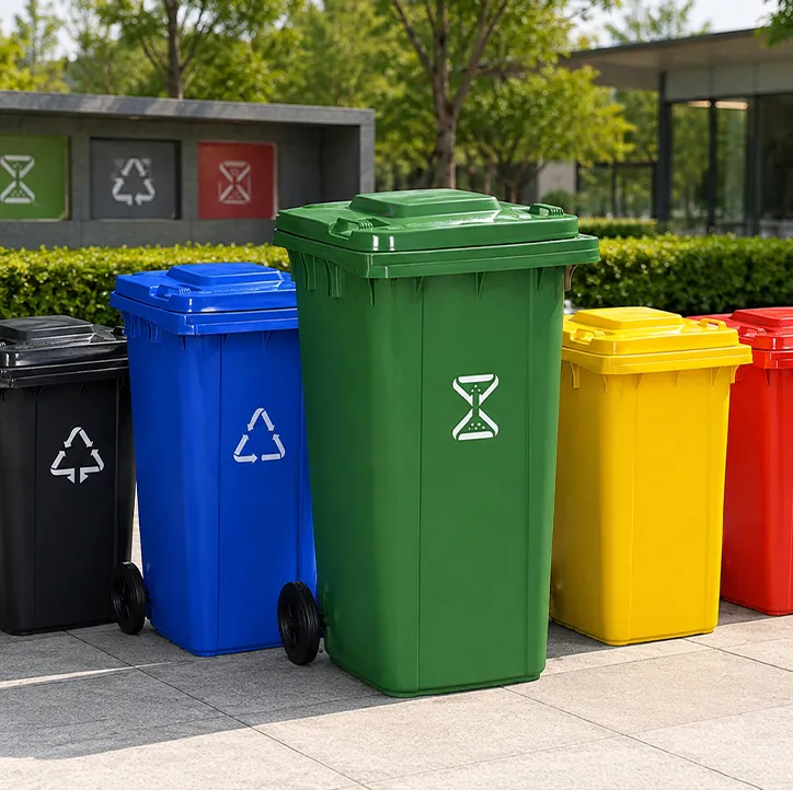 Heavy-Duty Outdoor Trash Can on Wheels