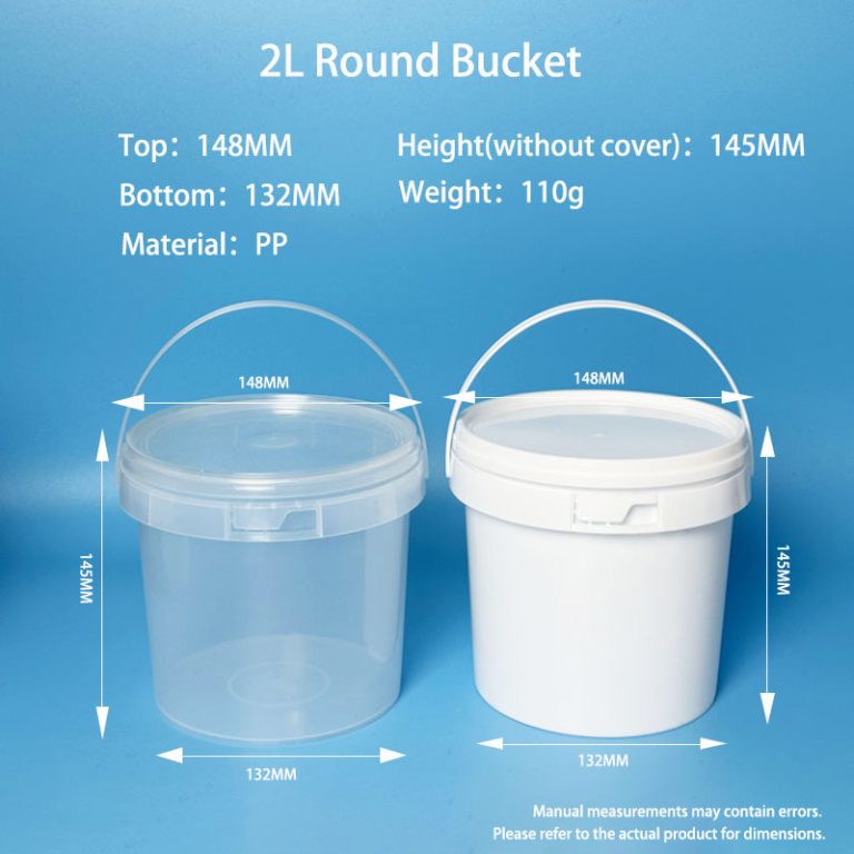 2L Round Plastic Bucket