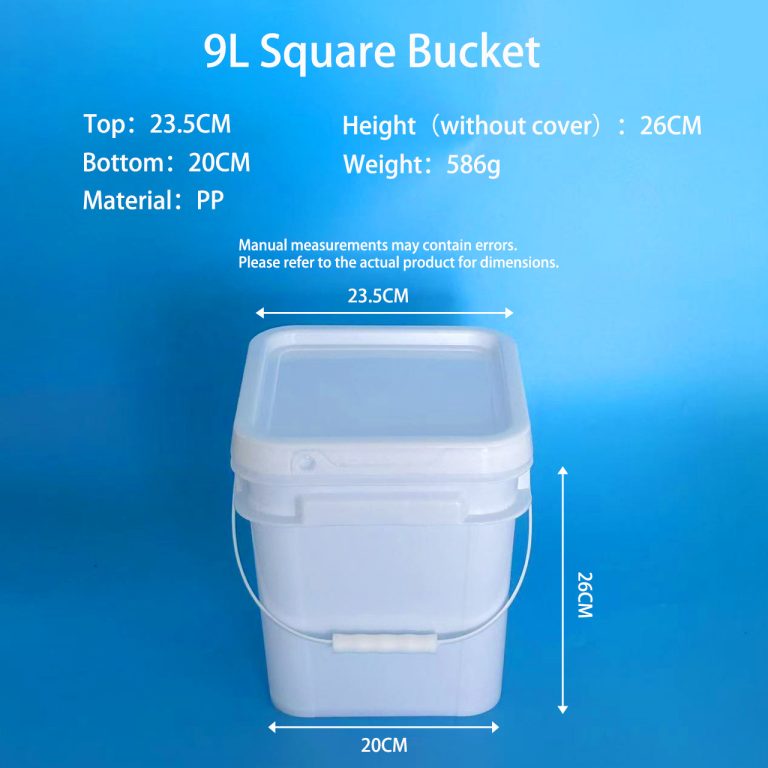 9L Square Plastic Bucket