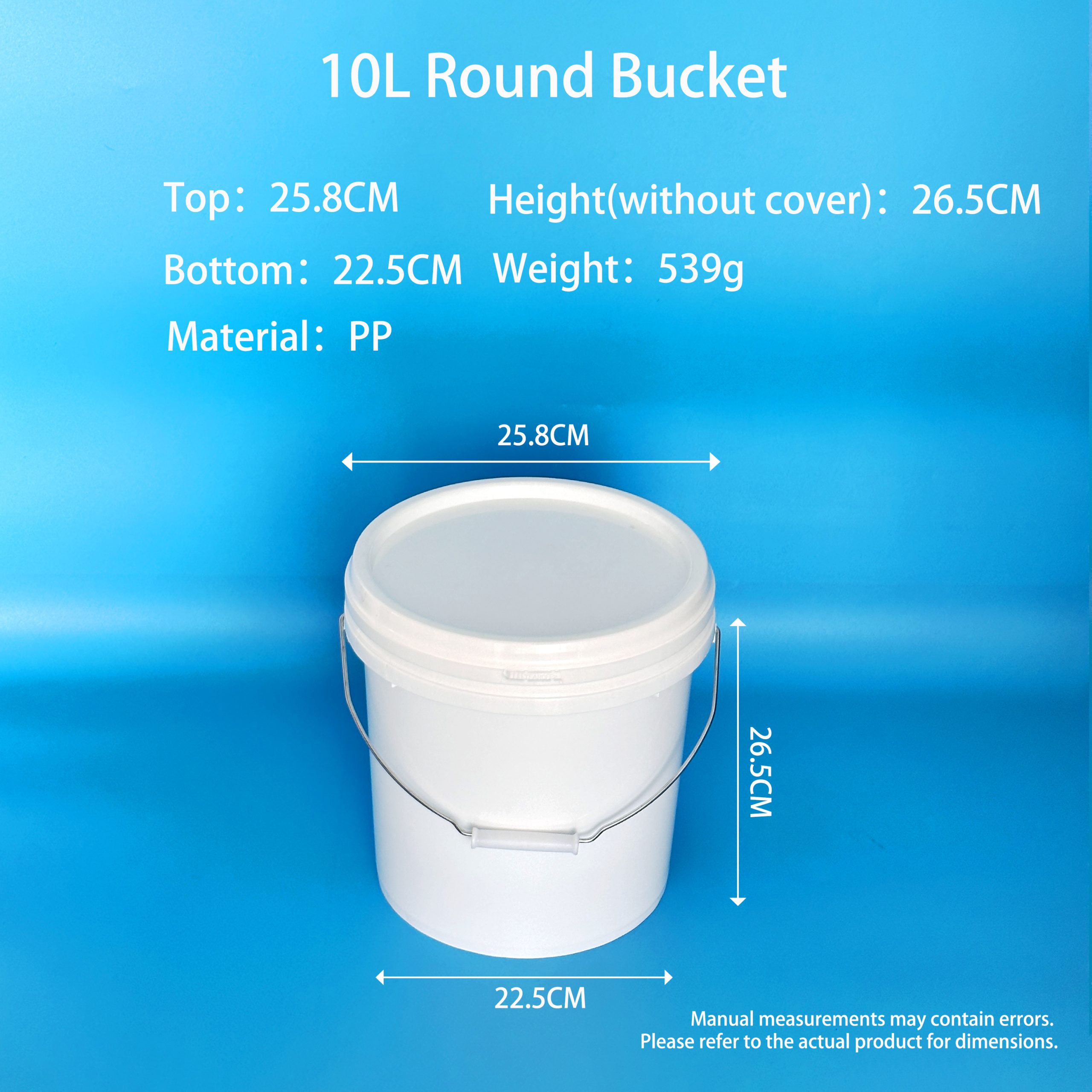 10L Round Plastic Bucket