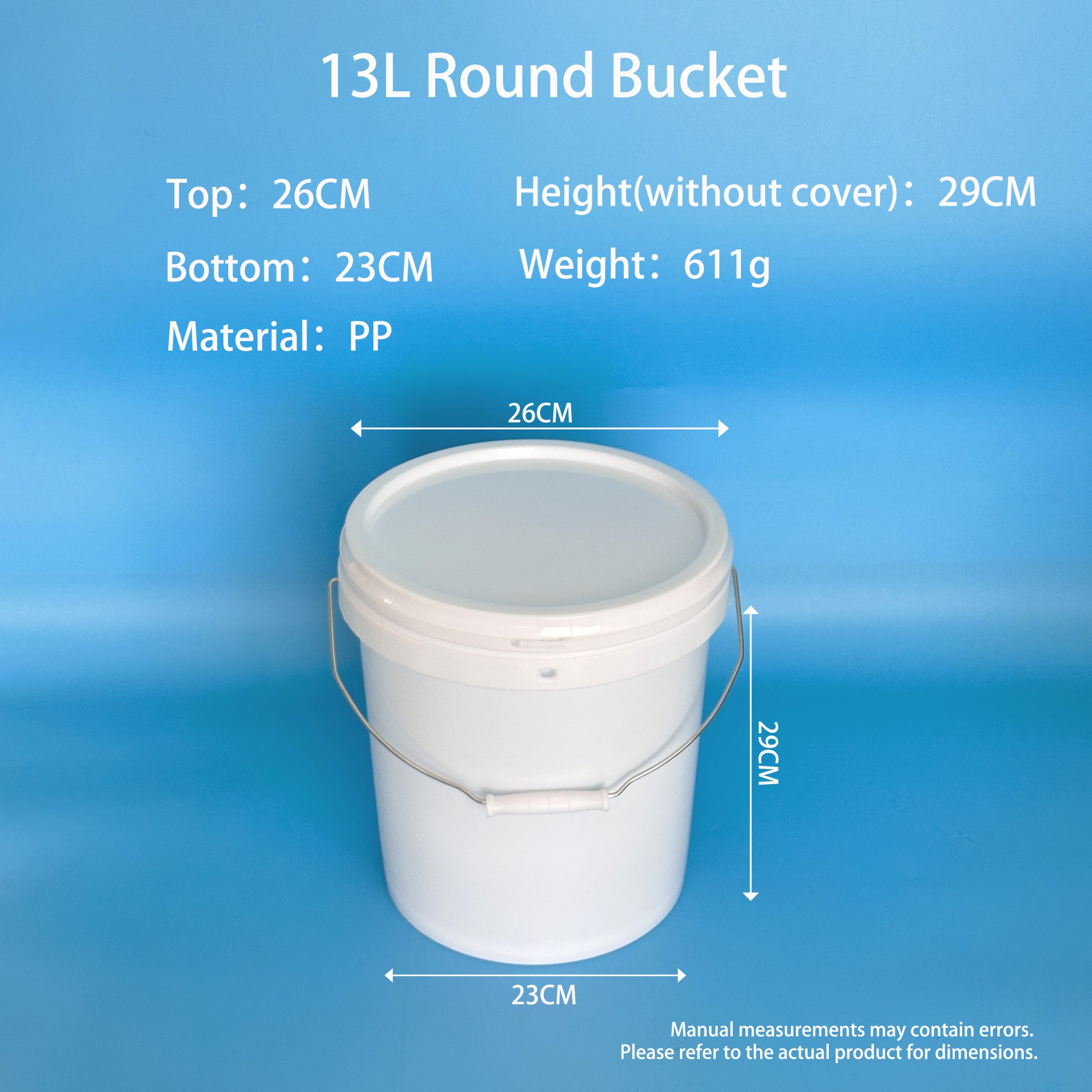 13L Round Plastic Bucket