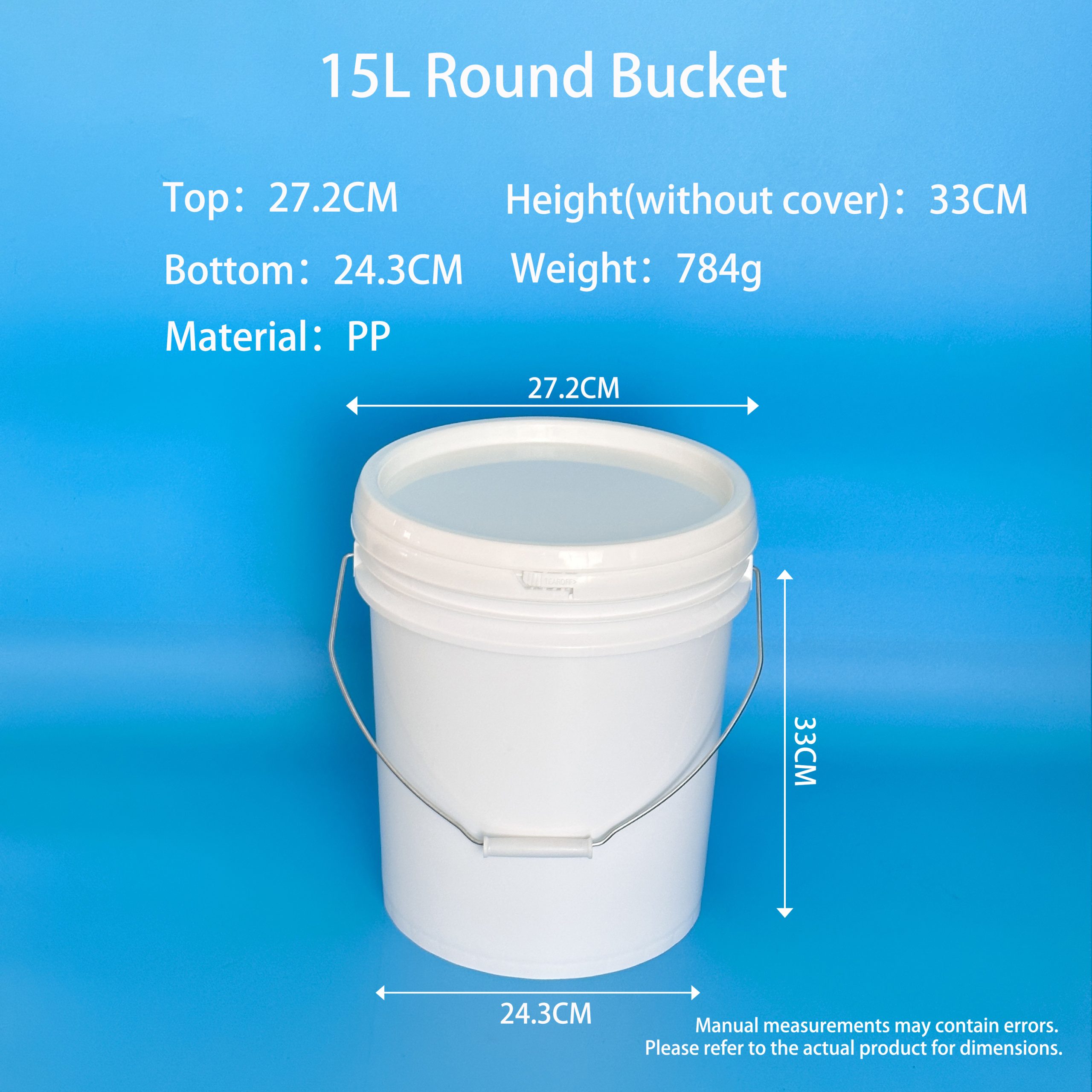 15L Round Plastic Bucket