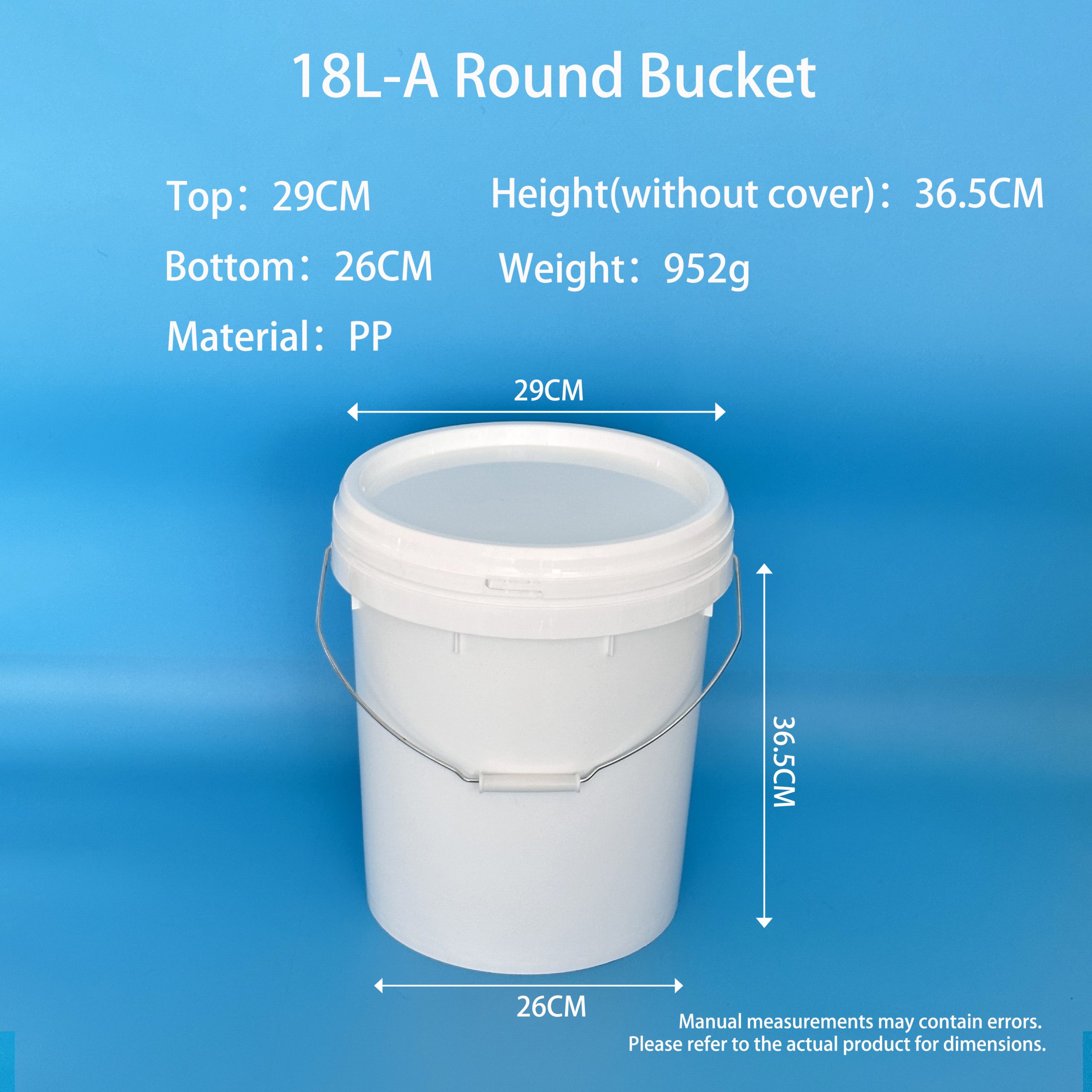 18L Round Plastic Bucket