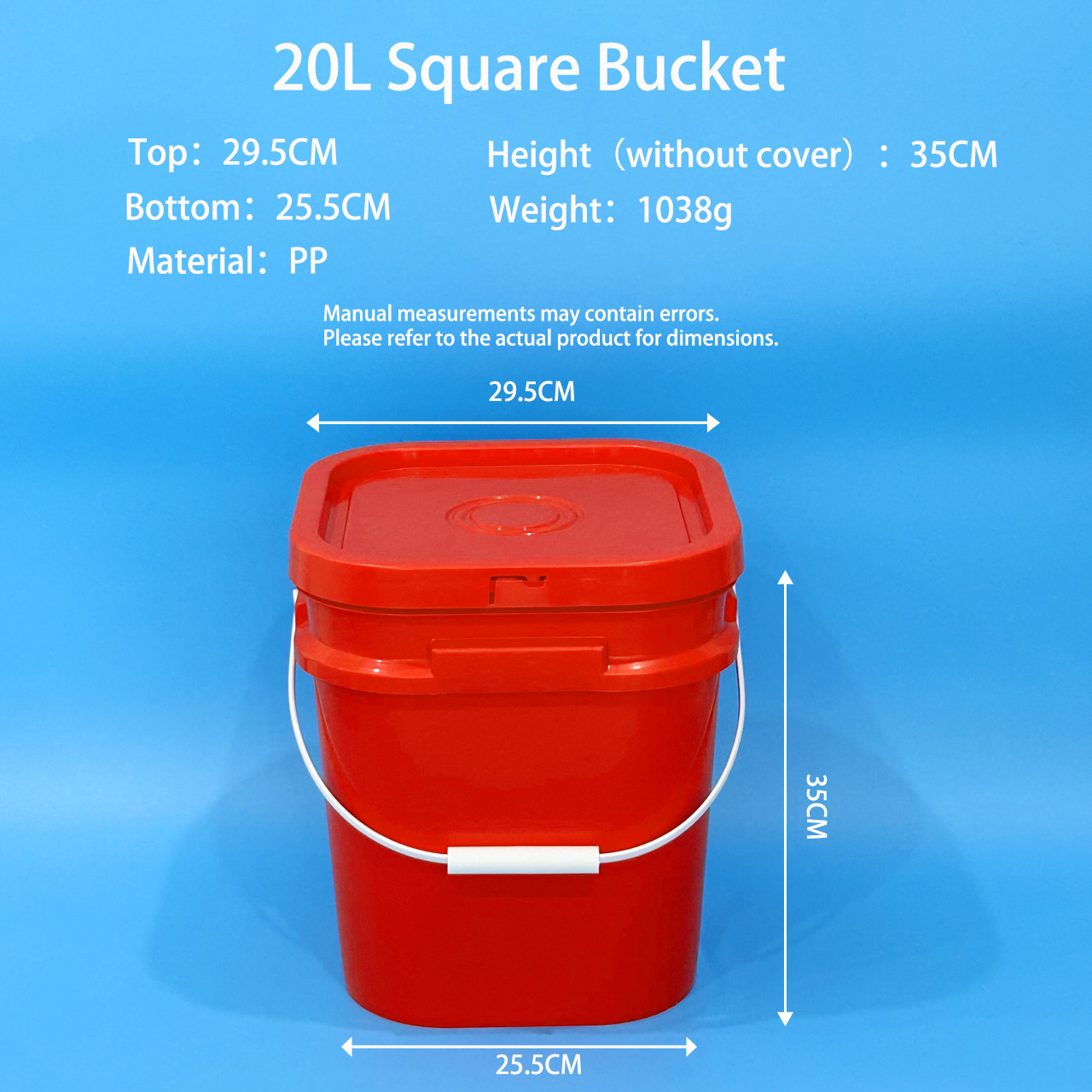 20L Square Plastic Bucket